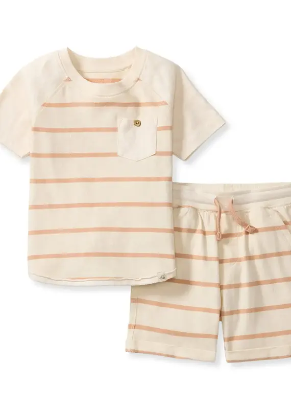 509 Broadway Basic Stripe Boy Tee & Short Set