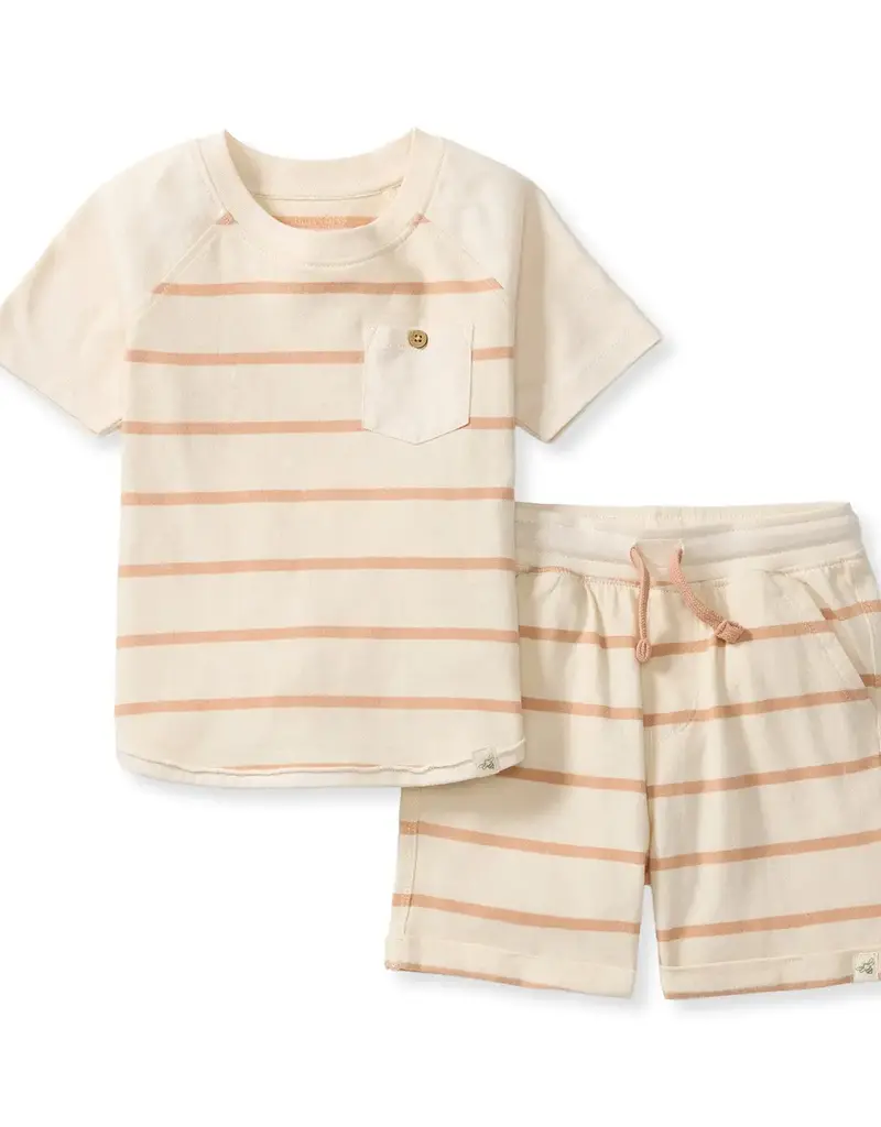 509 Broadway Basic Stripe Boy Tee & Short Set