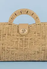 509 Broadway Natural Woven Straw Handle Bag