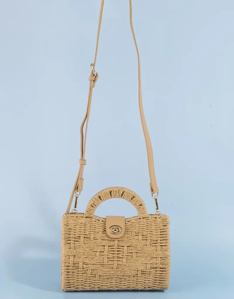 509 Broadway Natural Woven Straw Handle Bag
