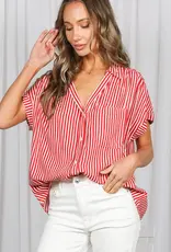 509 Broadway Collared Short Roll Up Sleeve Shirt