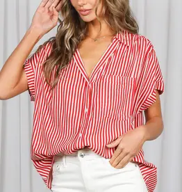 509 Broadway Collared Short Roll Up Sleeve Shirt