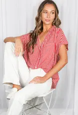 509 Broadway Collared Short Roll Up Sleeve Shirt