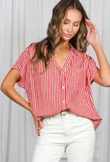 509 Broadway Collared Short Roll Up Sleeve Shirt