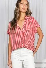 509 Broadway Collared Short Roll Up Sleeve Shirt