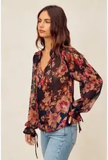 509 Broadway Deep Night Floral Top