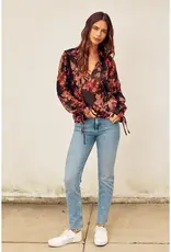 509 Broadway Deep Night Floral Top