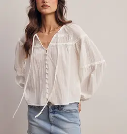 509 Broadway Embroidered Button Down LS Top