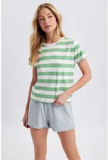 509 Broadway Stripe Short Sleeve Knit Tee
