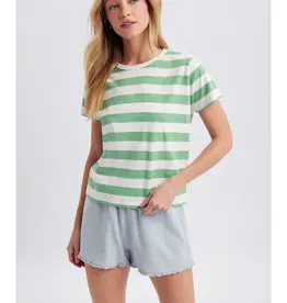 509 Broadway Stripe Short Sleeve Knit Tee