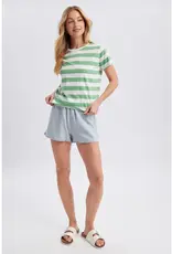 509 Broadway Stripe Short Sleeve Knit Tee