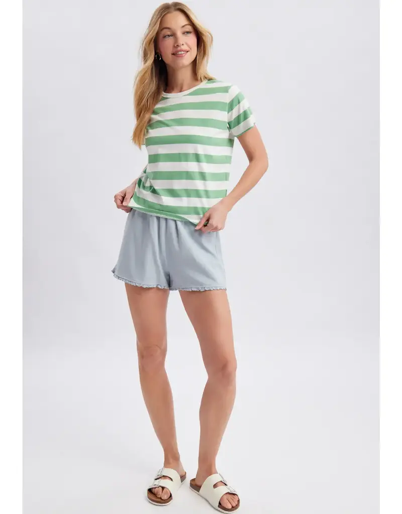509 Broadway Stripe Short Sleeve Knit Tee