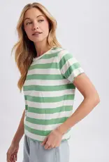 509 Broadway Stripe Short Sleeve Knit Tee