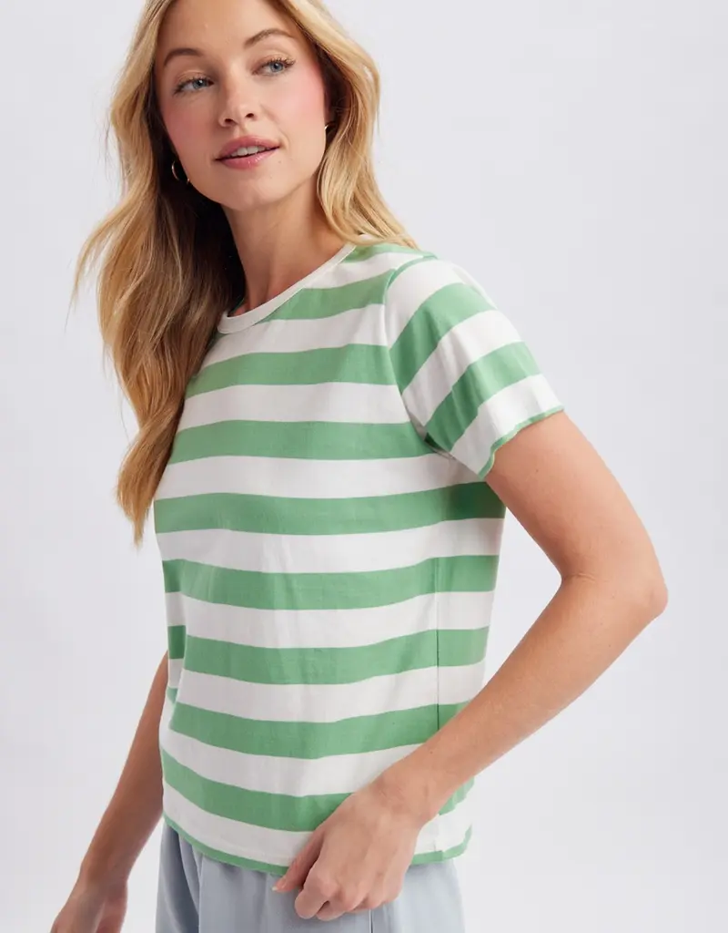 509 Broadway Stripe Short Sleeve Knit Tee