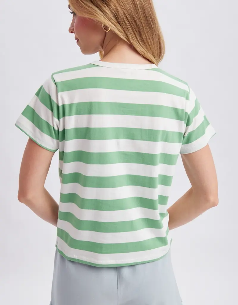 509 Broadway Stripe Short Sleeve Knit Tee