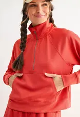 509 Broadway Luxe Wash Rib 1/4 Zip Sweater