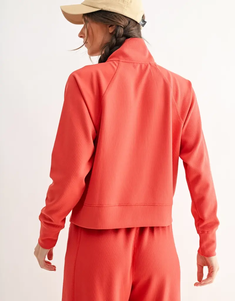 509 Broadway Luxe Wash Rib 1/4 Zip Sweater