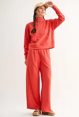 509 Broadway Luxe Wash Rib 1/4 Zip Sweater