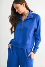 509 Broadway Luxe Wash Rib 1/4 Zip Sweater