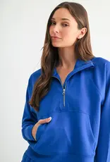 509 Broadway Luxe Wash Rib 1/4 Zip Sweater