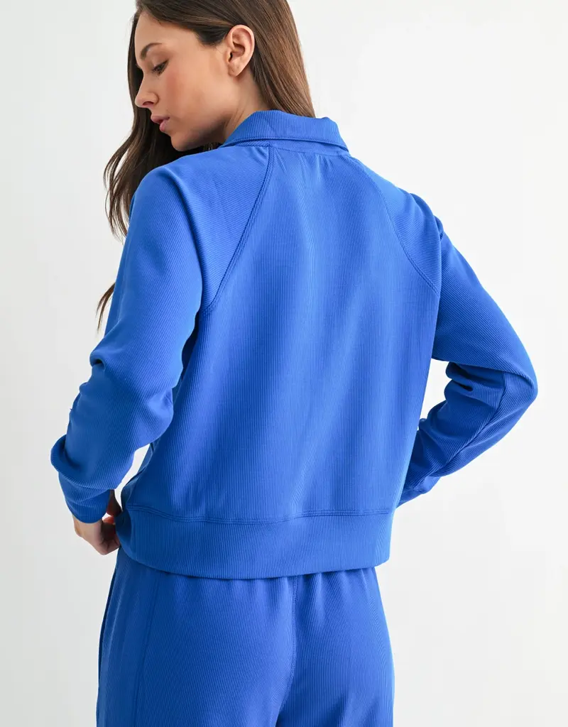 509 Broadway Luxe Wash Rib 1/4 Zip Sweater