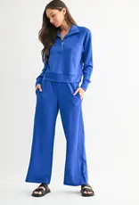 509 Broadway Luxe Wash Rib 1/4 Zip Sweater