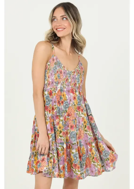 509 Broadway V-Neck Smocked Bust Sundress