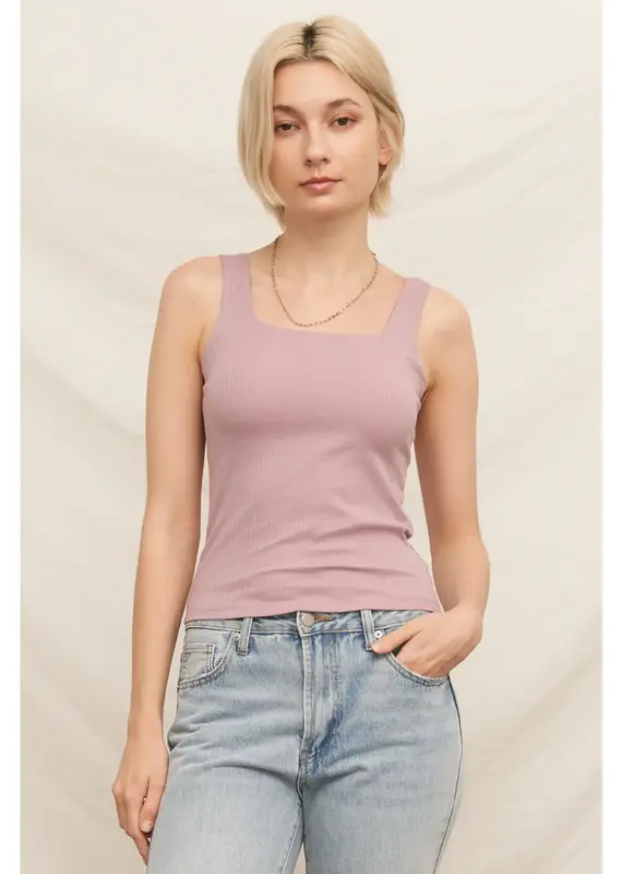 509 Broadway Square Neck Padded Tank
