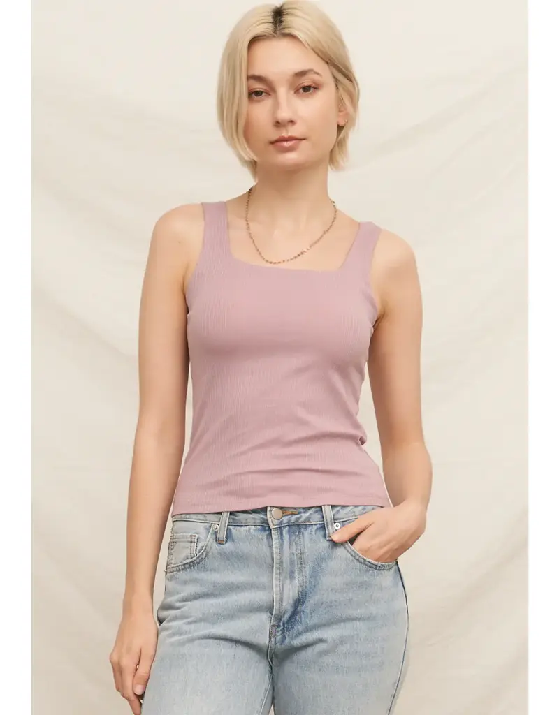 509 Broadway Square Neck Padded Tank