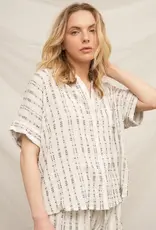509 Broadway Striped Pattern Button Down Shirt