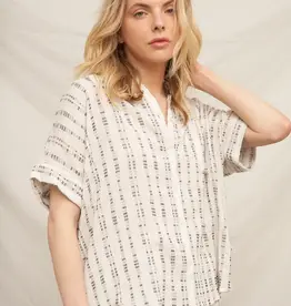 509 Broadway Striped Pattern Button Down Shirt