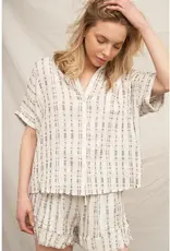 509 Broadway Striped Pattern Button Down Shirt