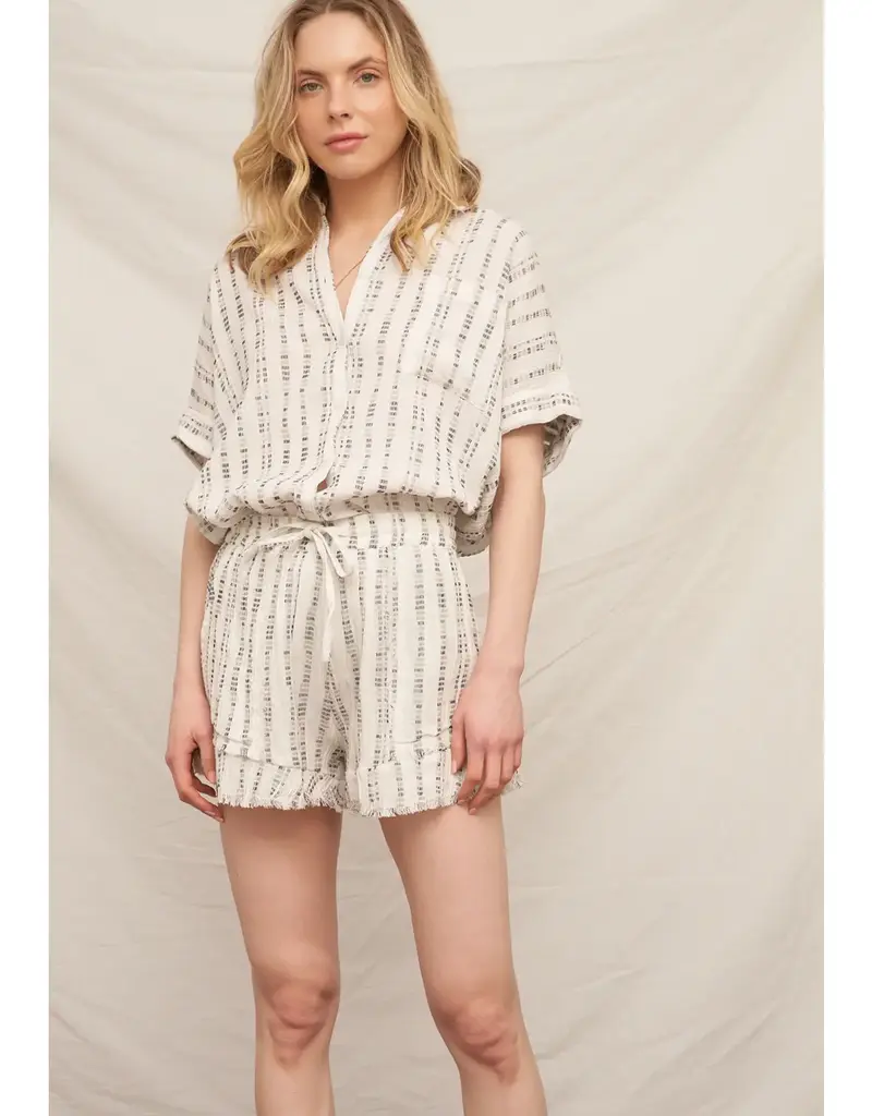 509 Broadway Striped Pattern Button Down Shirt