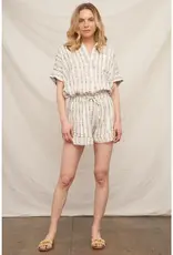 509 Broadway Striped Pattern Button Down Shirt
