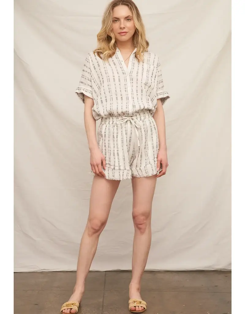 509 Broadway Striped Pattern Button Down Shirt
