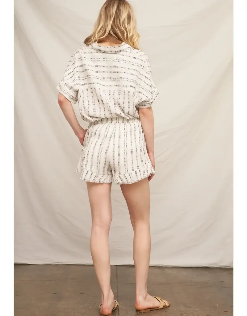 509 Broadway Striped Pattern Button Down Shirt