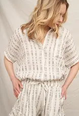 509 Broadway Striped Pattern Button Down Shirt