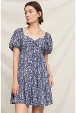 509 Broadway Floral Puff Sleve Mini Dress