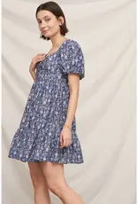 509 Broadway Floral Puff Sleve Mini Dress