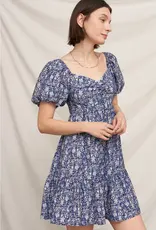 509 Broadway Floral Puff Sleve Mini Dress