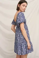 509 Broadway Floral Puff Sleve Mini Dress