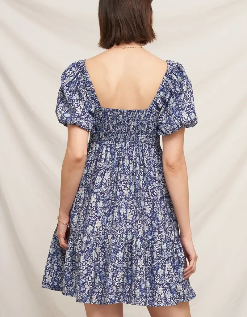 509 Broadway Floral Puff Sleve Mini Dress