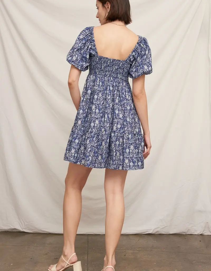 509 Broadway Floral Puff Sleve Mini Dress