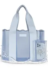 509 Broadway Carolina Blue Crochet Wave Jelly Tote Bag