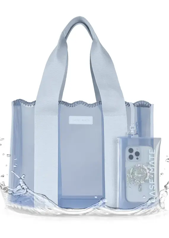 509 Broadway Carolina Blue Crochet Wave Jelly Tote Bag