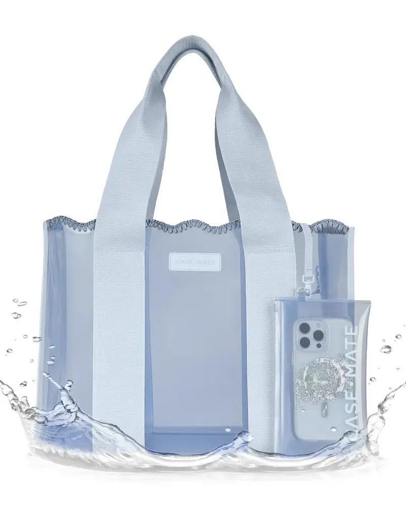 509 Broadway Carolina Blue Crochet Wave Jelly Tote Bag