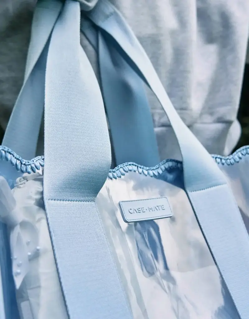 509 Broadway Carolina Blue Crochet Wave Jelly Tote Bag