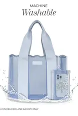 509 Broadway Carolina Blue Crochet Wave Jelly Tote Bag