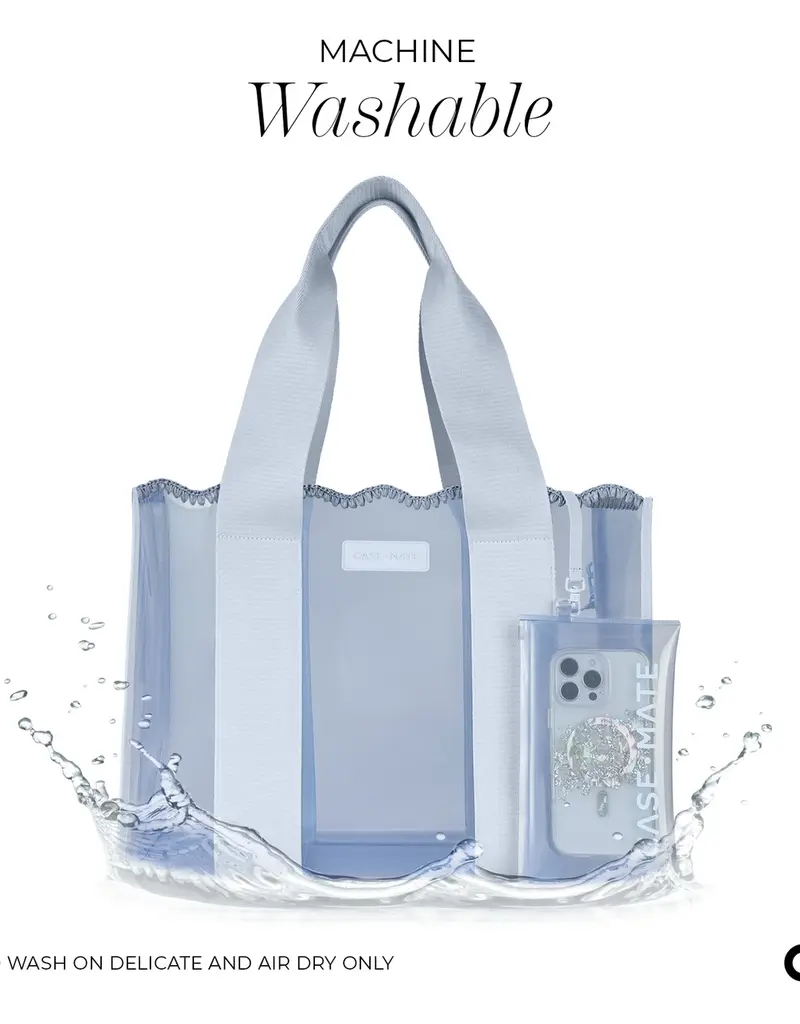 509 Broadway Carolina Blue Crochet Wave Jelly Tote Bag