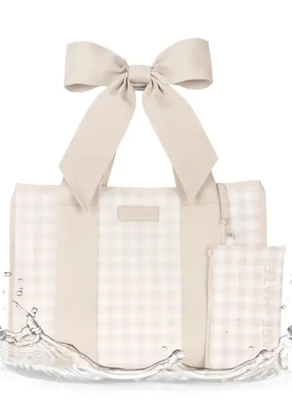 Case Mate Latte Gingham Bow Jelly Tote Bag